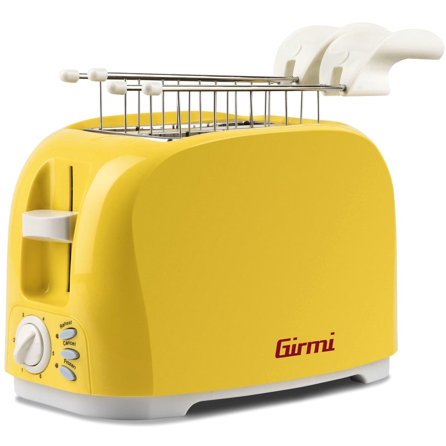 TOSTAPANE GIRMI TP11 GIALLO 800W CON TIMER E 6 LIVELLI DI COTTURA