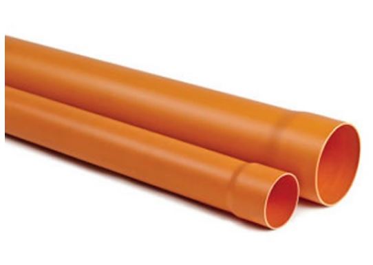 TUBO RIGIDO AD INCOLLAGGIO IN PVC ARANCIO ø125XMT1