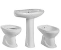 SERIE COMPLETA TRIS 4 PEZZI IN CERAMICA BIANCA CON LAVABO CM.64