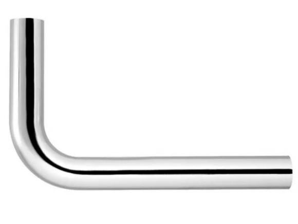 TUBO CANOTTO CURVO A 90 IN OTTONE CROMATO ø30x200x300