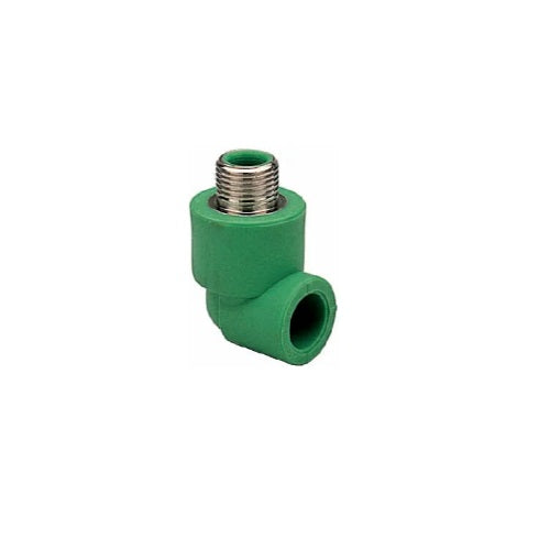 GOMITO 90° FILETTATO MASCHIO 1/2"X20 CON STAFFA IN PP-R BAMPI