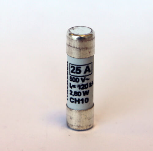 FUSIBILE CILINDRICO INDUSTRIALE CF gG 10,3×38 25A