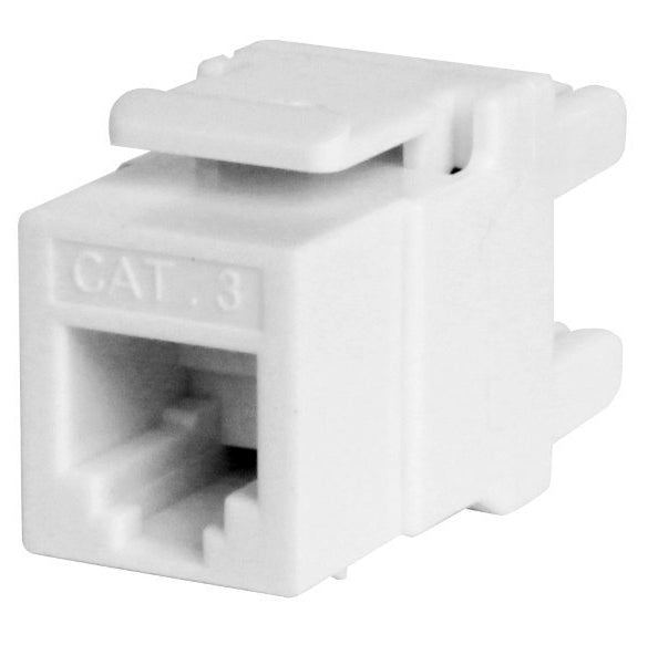PRESA KEYSTONE TELEFONICA CAT 3 6P4C UTP 180°, BIANCO