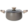 CASSERUOLA 2 MANICI CON COPERCHIO IN VETRO Ø 24 cm - 4,4 lt.