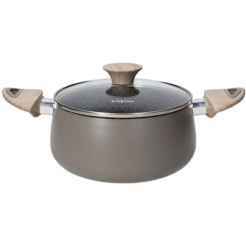 CASSERUOLA 2 MANICI CON COPERCHIO IN VETRO Ø 24 cm - 4,4 lt.