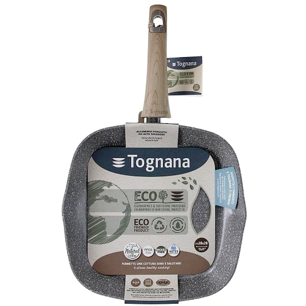 GRILL QUADRA IN ALLUMINIO CON MANICO ANTISCOTTATURA 28×28 cm